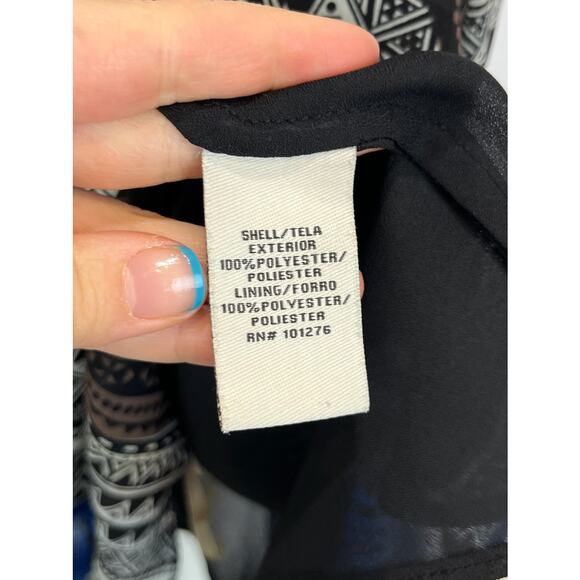 ECI Womens Sz 4 Beaded Sleeveless Top Printed Blouse Tank Tie Halter Multicolor - Picture 5 of 6